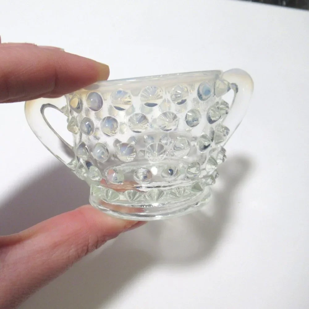 Vintage Hobnail Creamer and Sugar set